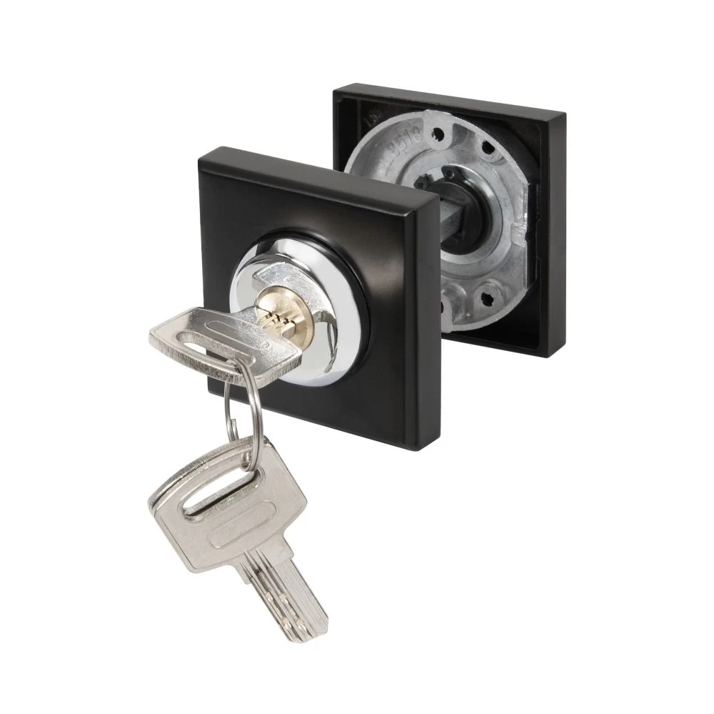 Фото Ручка поворотная с фиксацией ключом BK6.FIX.JK BL-24 черный