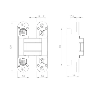 Петля скрытой установки U3D5000.VPG AB бронза TECH