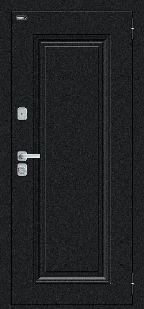 Входная дверь Thermo Флэш МФ/BChrome Букле черное/Wenge Melinga BR6216 внешняя сторона