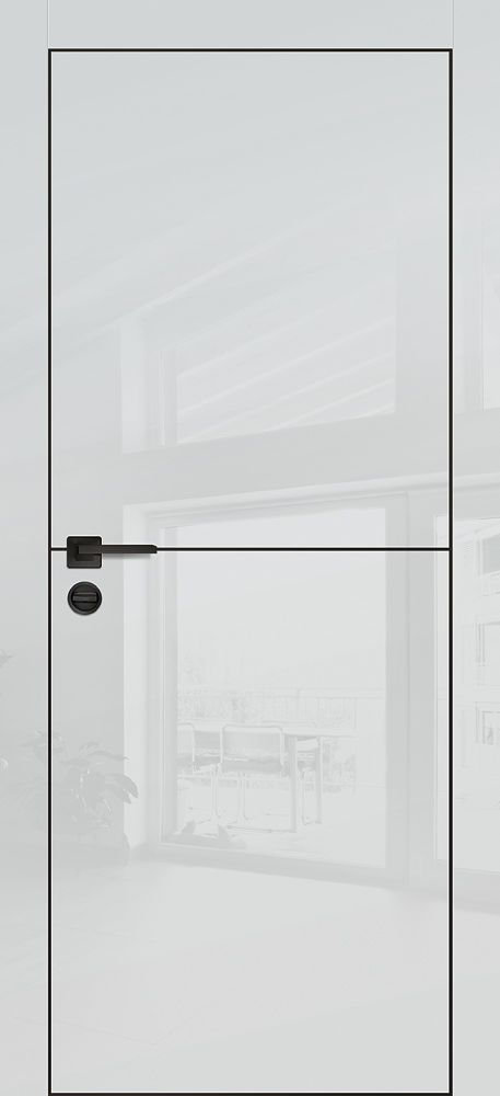 Фото Межкомнатная дверь HGX-19 черная кромка с 4-х ст. Агат глянец