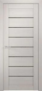 Межкомнатная дверь ЛУ-7 белёный дуб (стекло лакобель черный), 900x2000)